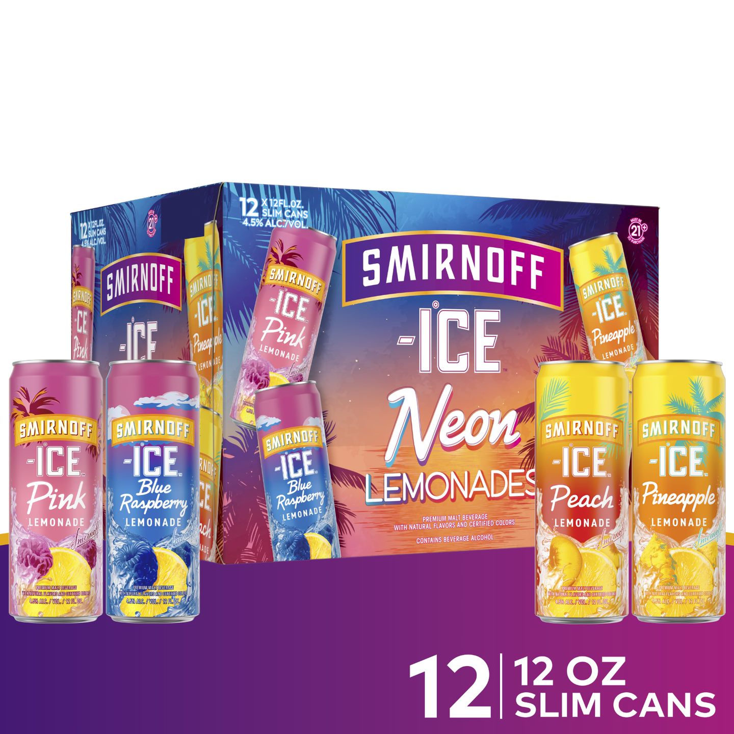 Smirnoff, Smirnoff Ice Neon Lemonades, 12 Pack Variety
