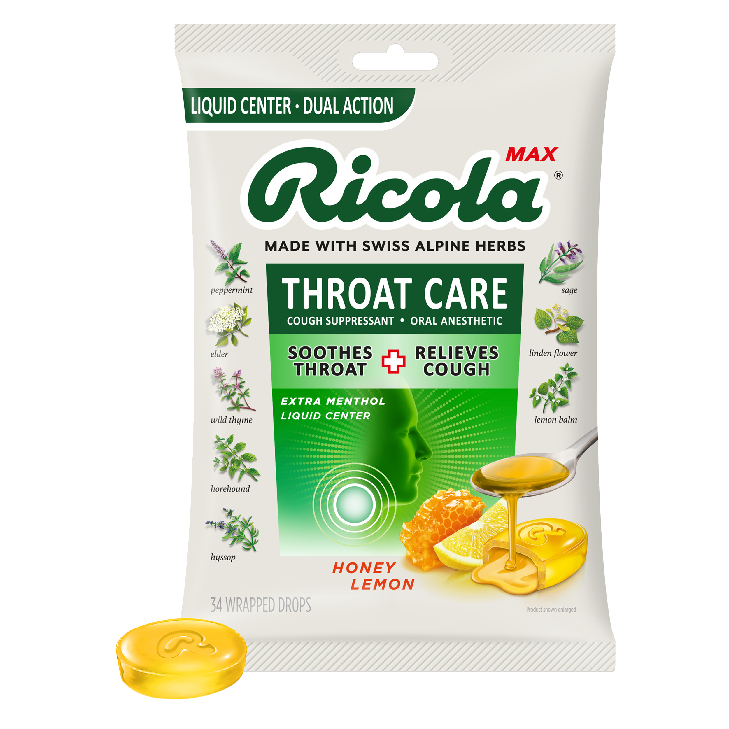 Ricola Throat Drops Honey Lemon with Echinacea