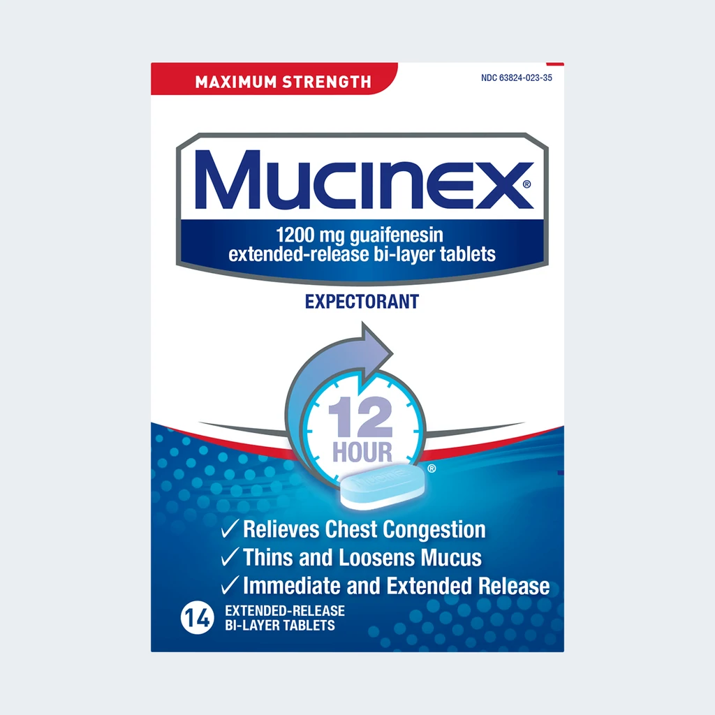 Mucinex Chest Congestion Maximum Strength 12 Hour Extended Release Tablets  Relieves Chest Congestion Caused by Excess Mucus(OTC expectorant), 1200mg