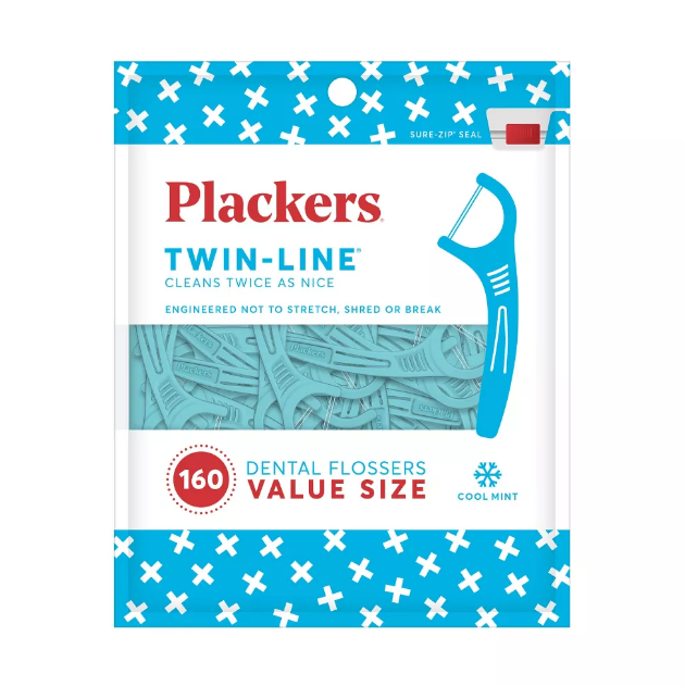Plackers Mint Blast Dental Flossers – 24-Pack (840 Total Floss Picks) – Gentleslide